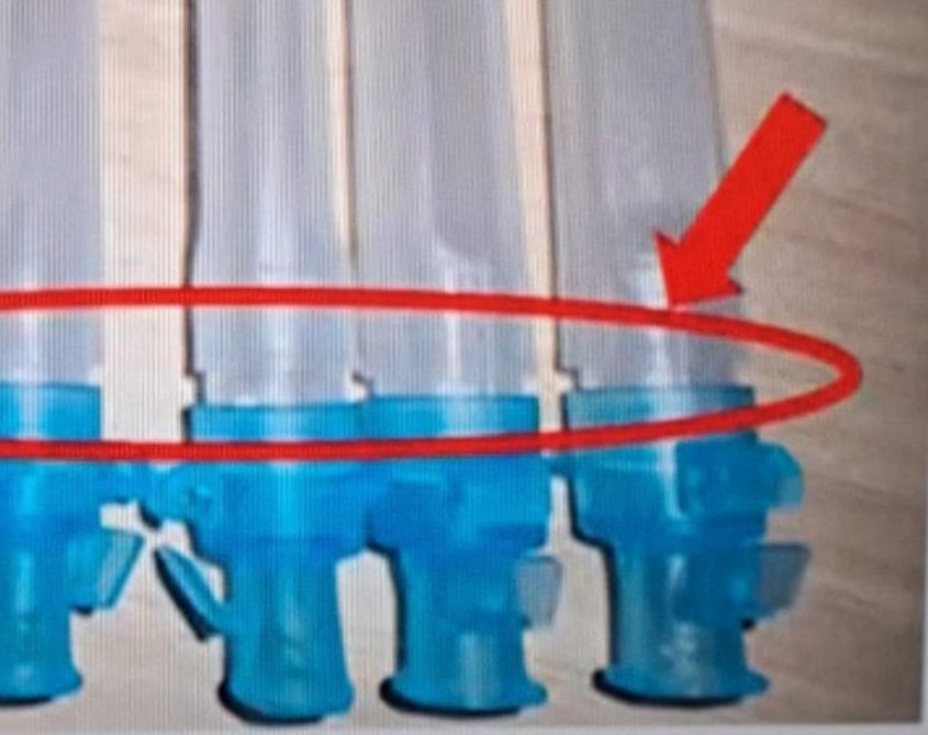 Moulded hubs with needle covers not fully seated