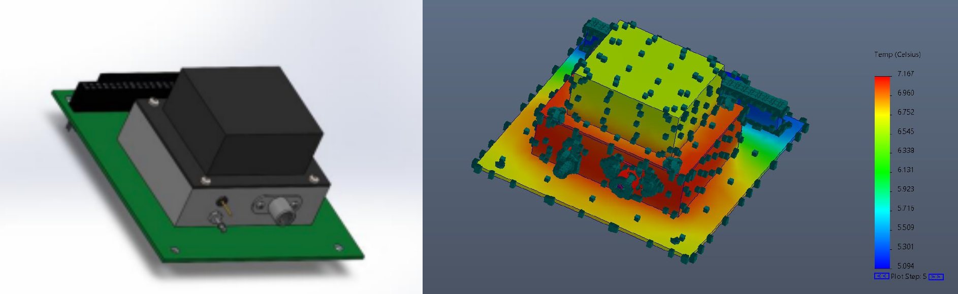 Black anodised heatsink model and result