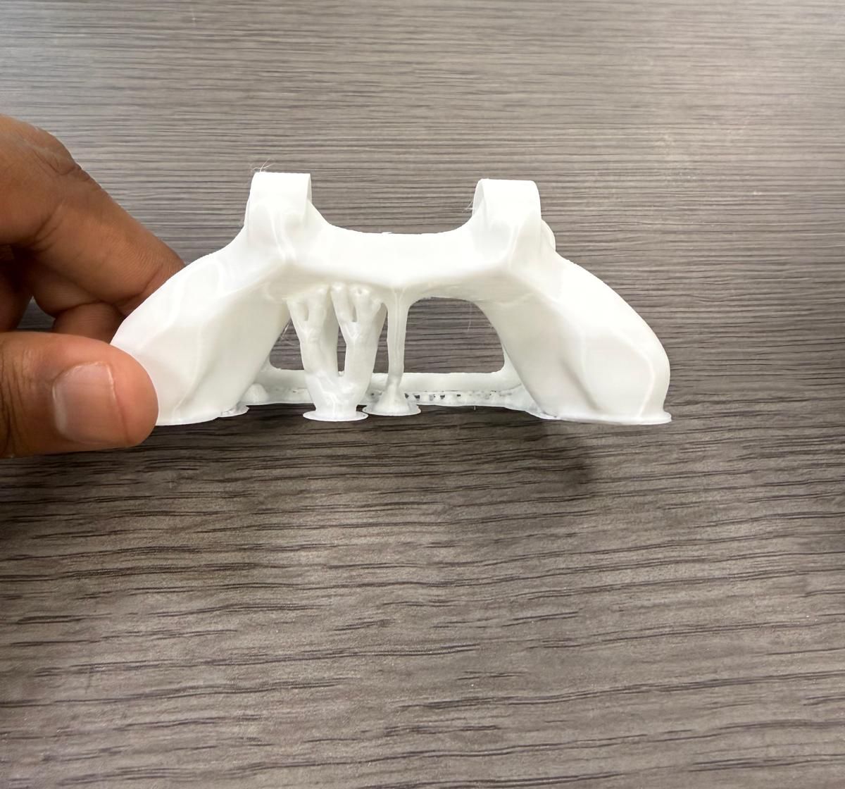 Generative bracket with supports attached